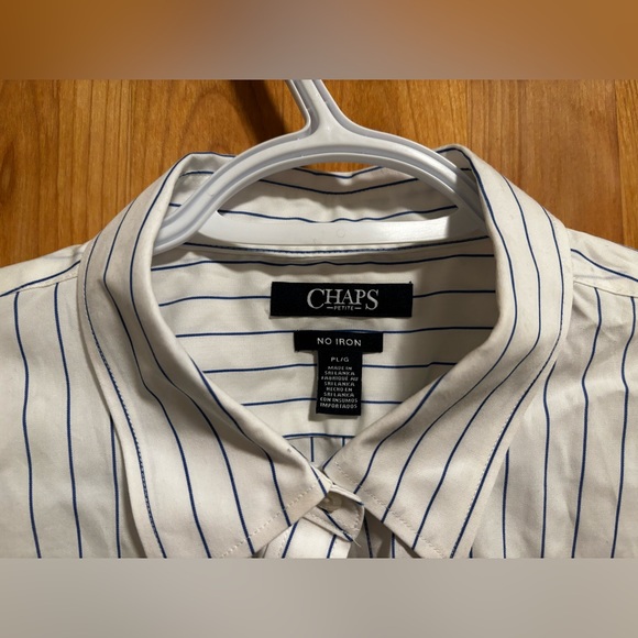 Chaps Blue Striped Button Down NWT - Picture 4 of 6